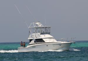 Click to enlarge image  - The Blue Runner II Coming in to harbor - June 30, 2011