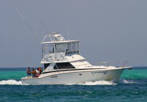 Click to enlarge image  - The Blue Runner II Coming in to harbor - June 30, 2011