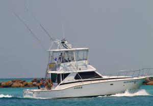 Click to enlarge image  - The Blue Runner II Coming in to harbor - June 30, 2011