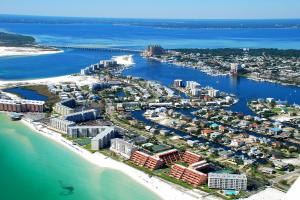 Click to enlarge image  - Destin Pass and the Harbor from above - June 1, 2010