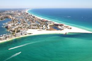 Click to enlarge image  - Destin Pass and the Harbor from above - March 15, 2011